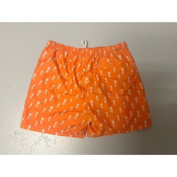 Boca Classics Mens Swim Shorts Size Orange Tropical Drawstring Pockets - Picture 4 of 5